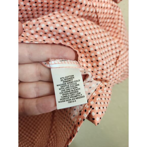 Liz Claiborne Women's Pink White Diamond Print Button Front Blouse Top Size XXL‎ - Picture 4 of 6